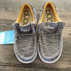 Hey dude kids shoes, grey, size 10.